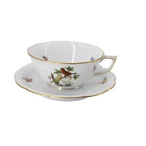Herend Rothchild Bird Footed Cup Saucer NEVER USED 94160